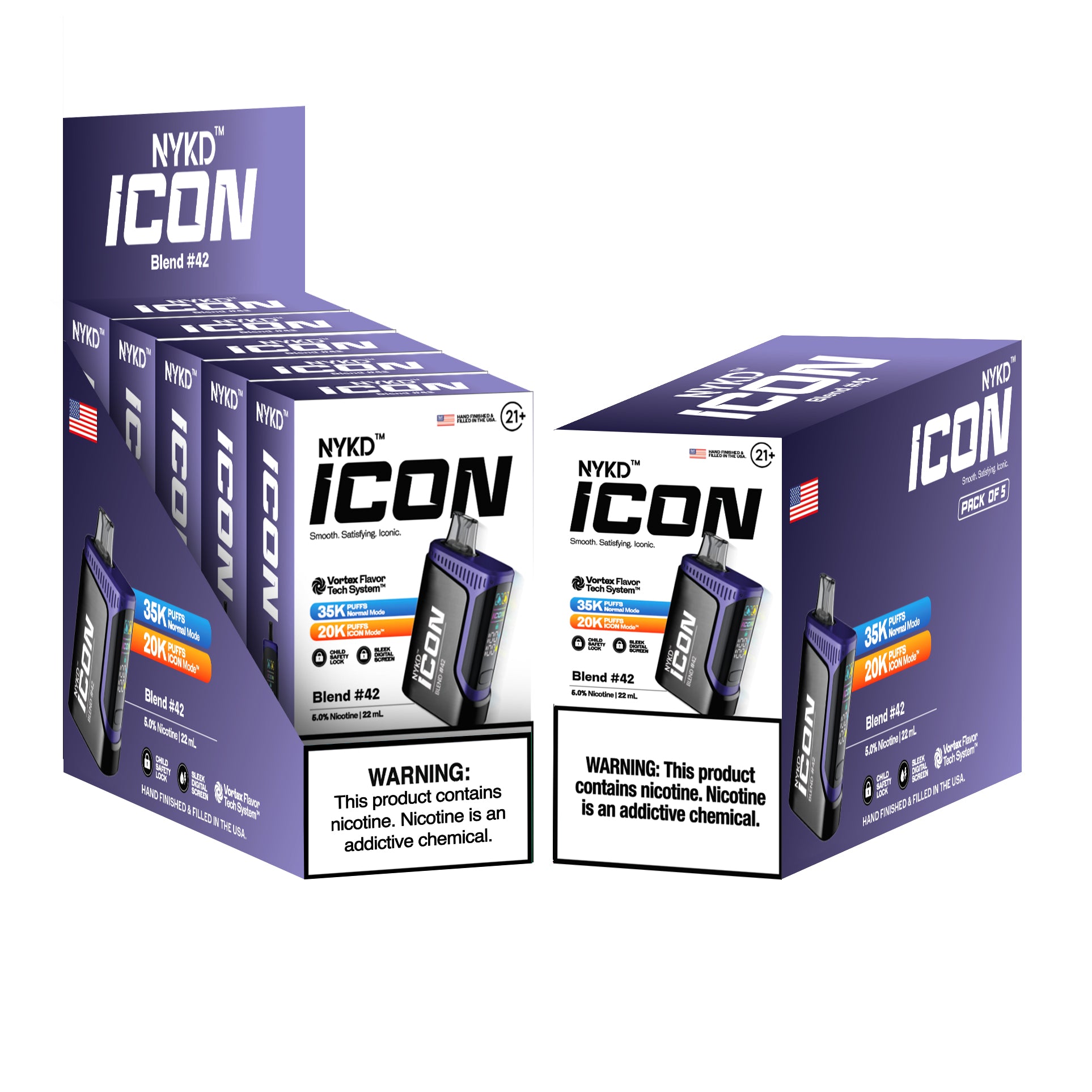NYKD-ICON-BLEND-_-142-5-PACK-MOCKUPS NYKD™️USA ICON (Master Case) - Blend #42 (Blueberry Watermelon) - Image 1