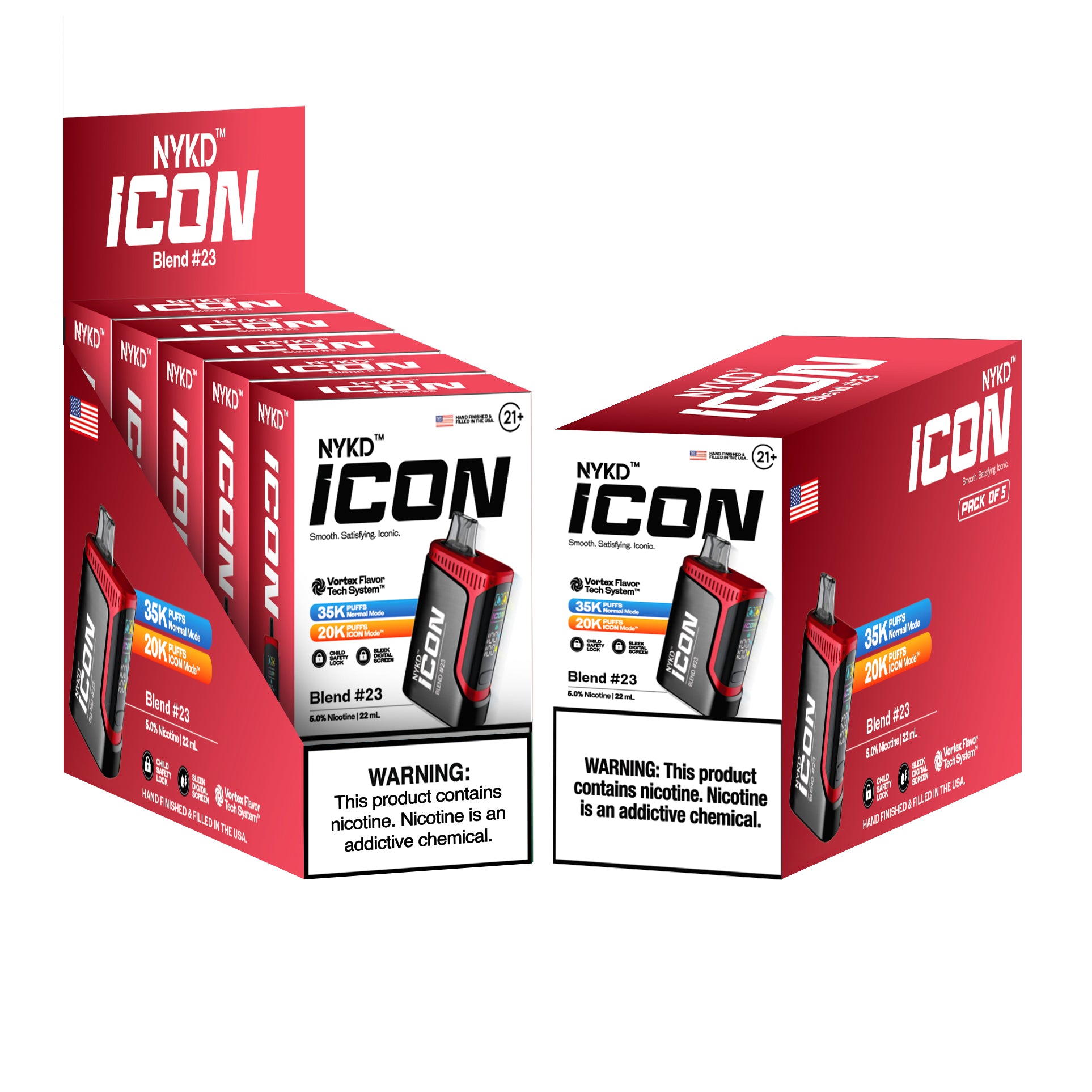 NYKD-ICON-BLEND-_-23-5-PACK-MOCKUPS_81f3e718-ee85-4832-ae62-6f5d6d672966 NYKD™️USA ICON (Master Case) - Blend #23 (Tiger Blood) - Image 1