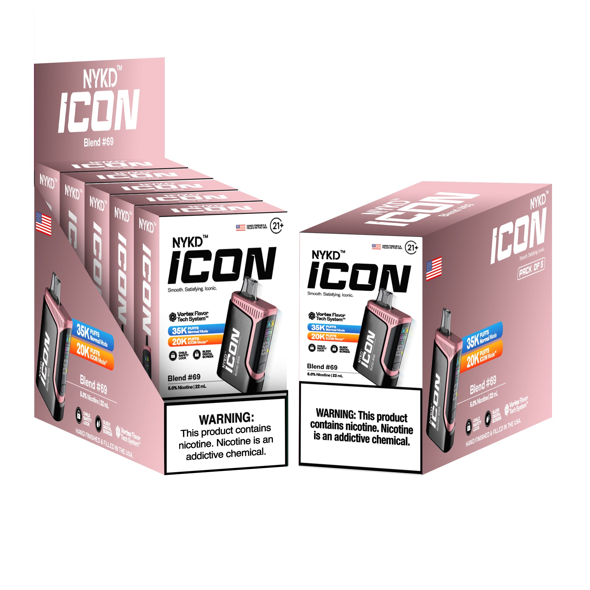 NYKD-ICON-BLEND-_-69-5-PACK-MOCKUPS_e38dcec6-f3a1-4b53-88c1-11397399657b NYKD™️USA ICON (Master Case) - Blend #69 (Strawnana) - Image 1