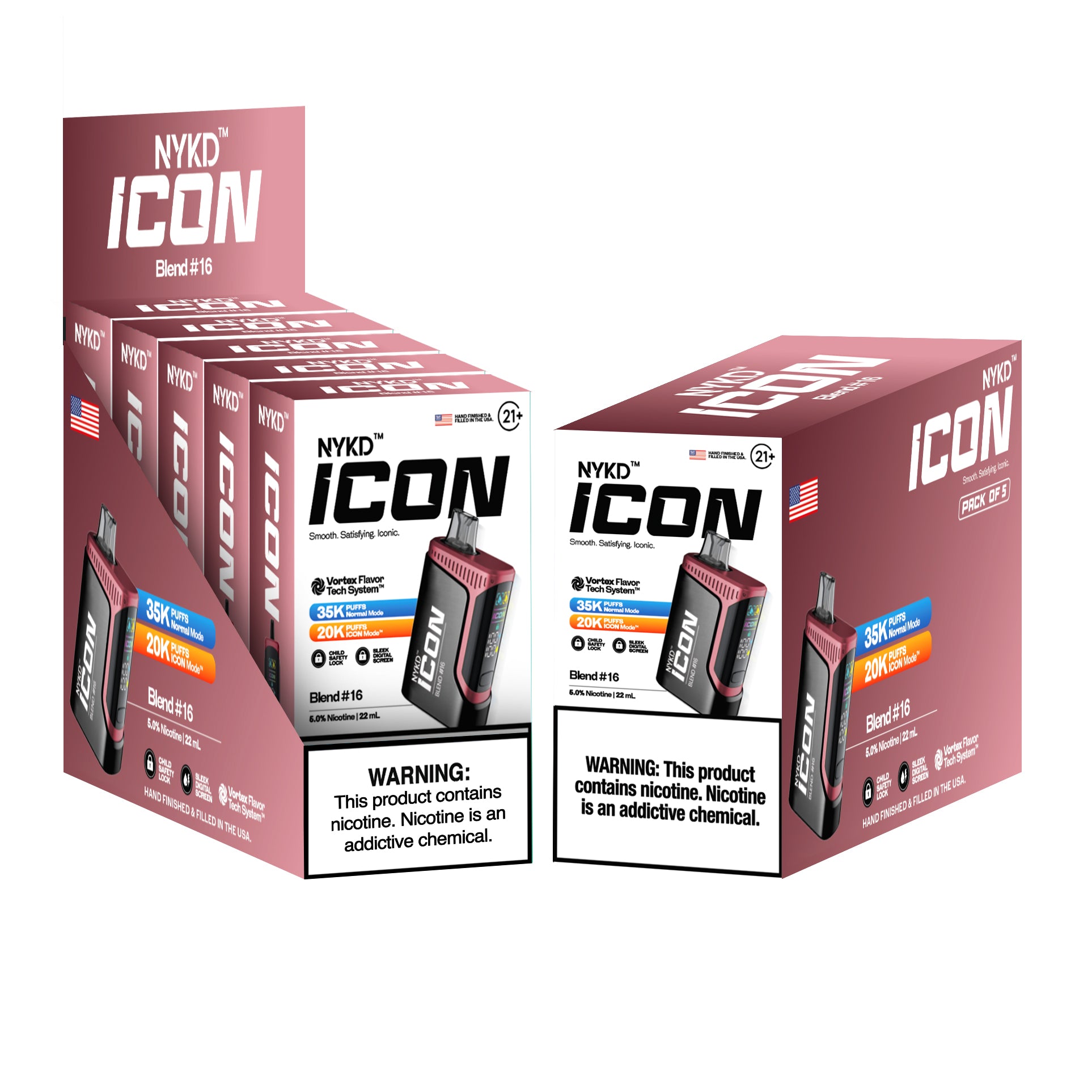 NYKD-ICON-BLEND-_16-5-PACK-MOCKUPS NYKD™️USA ICON (Master Case) - Blend #16 (Watermelon) - Image 1